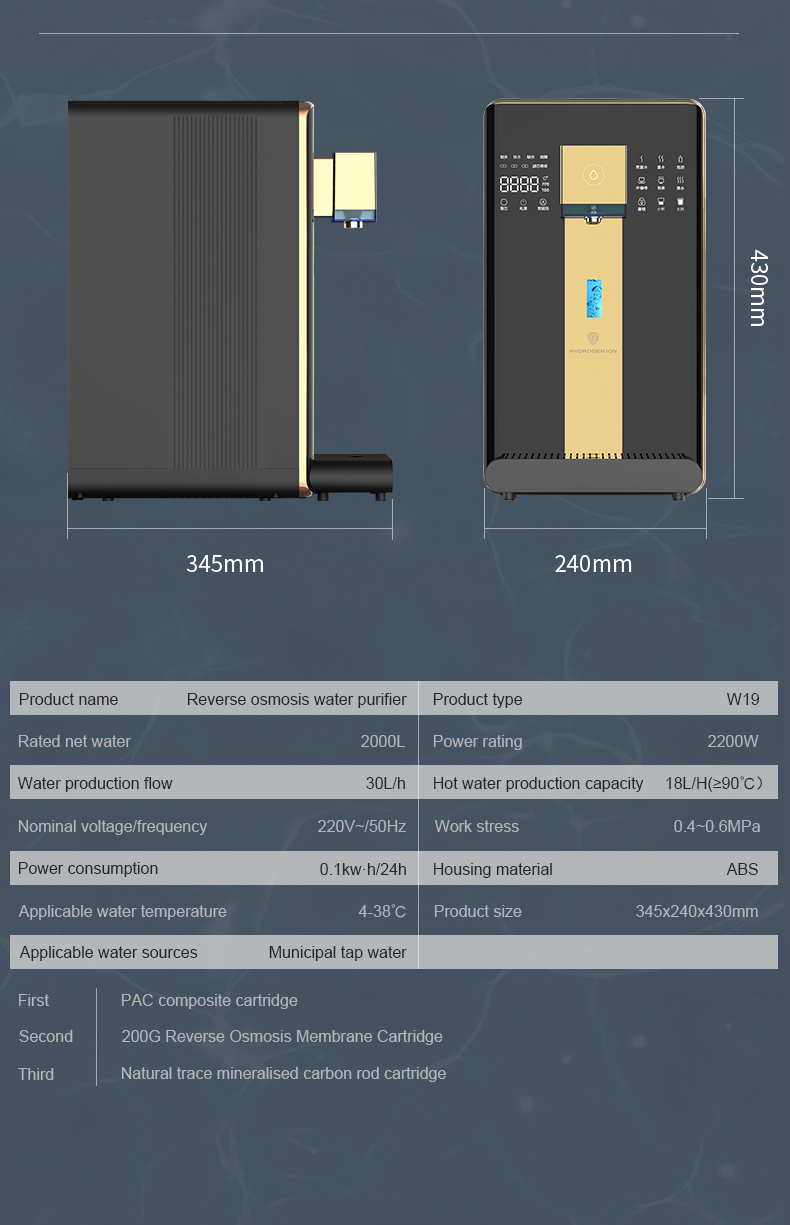 `Youborui | Hydrogen Health & Terahertz Wellness Equipment Manufacturer` | Hydrogen-rich Water Dispenser W19Pro