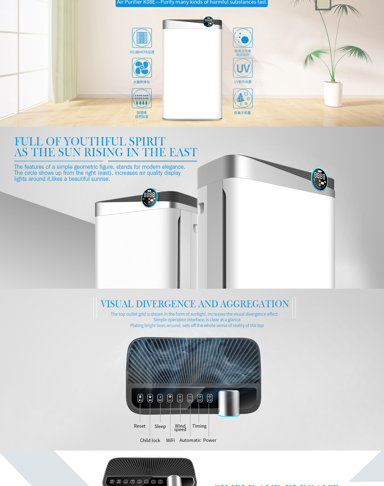 Youborui | K08E Air Purifier for Home and Office