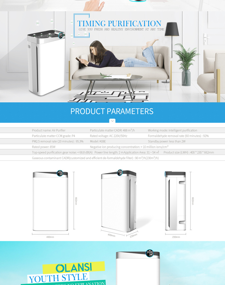 Youborui | K08E Air Purifier for Home and Office