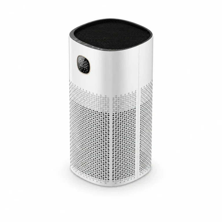 A6 H13 HEPA air purifier on white background